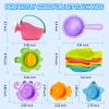 10PCS Baby Bath Toys for Kids Ages 1-3 Mold Free Water Toys for Toddlers 12+ Months Fun Bathtub Pool Beach Toys Safe Early Learning Water Table Toy for 2-6 Years Old Christmas Birthday Boys Girls Gift view 2