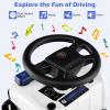 Licensed Scania Ride on Push Car by INFANS with 3 Sound Effects, Storage, Toddler Sliding Police Truck, White view 3