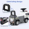 Licensed Scania Ride on Push Car by INFANS with 3 Sound Effects, Storage, Toddler Sliding Police Truck, White view 4