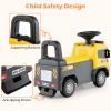 Licensed Scania Ride on Push Car by INFANS with 3 Sound Effects, Storage, Toddler Sliding Construction Truck, Yellow view 4