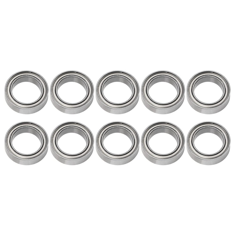 10PCS RC Ball Bearing Kit, Steel Metal ielded Ball Bearings, High Rotation Speed Low Friction Bearings for 1/10 RC Cars, Compatible with D Racing 10421 S, Silver Color, 15 x 10 x 4