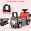 Licensed Scania Ride on Push Car by INFANS with 3 Sound Effects, Storage, Toddler Sliding Fire Fighting Truck, Red view 4