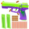 Tcxomino Automatic Shell Ejecting Toy Gun for Age 13+ Years, Fidget & Shooting Game, Realistic Toy Pistol with 120 Soft Bullets, 18 Shells & 2 Magazines, Ideal Gift for Halloween Christmas(Purple) view 1