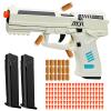 Tcxomino Automatic Shell Ejecting Toy Gun for Age 13+ Years, Fidget & Shooting Game, Realistic Toy Pistol with 120 Soft Bullets, 18 Shells & 2 Magazines, Ideal Gift for Halloween Christmas(White) view 1