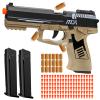 Tcxomino Automatic Shell Ejecting Toy Gun for Age 13+ Years, Fidget & Shooting Game, Realistic Toy Pistol with 120 Soft Bullets, 18 Shells & 2 Magazines, Ideal Gift for Halloween Christmas(Sand) view 1