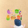 1 Set Wooden Lacing Cards Sewing Kit for Kids Preschool Threading Activity Toy Develop Fine Motor Skills- Vegetable view 4