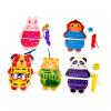 1 Set Wooden Lacing Cards Sewing Kit for Kids Preschool Threading Activity Toy Develop Fine Motor Skills- Animal view 1