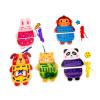 1 Set Wooden Lacing Cards Sewing Kit for Kids Preschool Threading Activity Toy Develop Fine Motor Skills- Animal view 3
