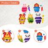 1 Set Wooden Lacing Cards Sewing Kit for Kids Preschool Threading Activity Toy Develop Fine Motor Skills- Animal view 4