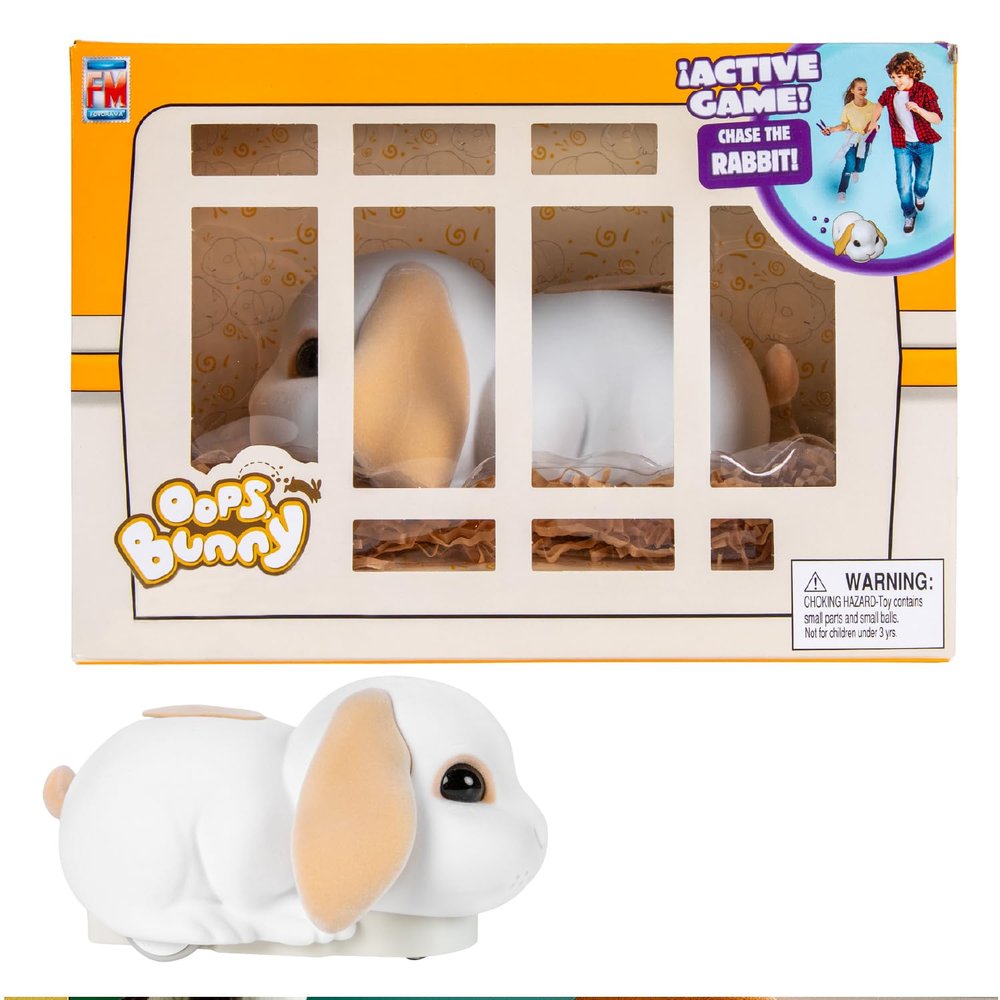 Fotorama Oops Oops Bunny Game, Interactive Motorized Bunny Toy with Adjustable Speed, Funny Moving Indoor Games, Gifts for Kids Ages 5 & Up