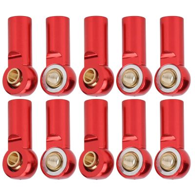 Domary RC Car Metal Ball Joint Connecting Rod 10Pcs for AXIAL SCX10 1/10 Stable and Durable Performance Upgrade (Red)