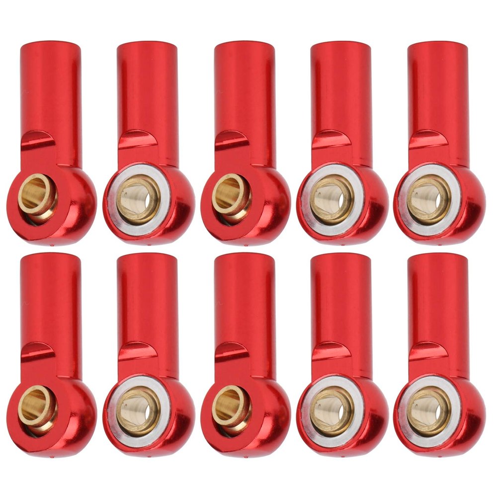 Domary RC Car Metal Ball Joint Connecting Rod 10Pcs for AXIAL SCX10 1/10 Stable and Durable Performance Upgrade (Red)
