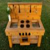 Noble Toys XL Cedar Outdoor Mud Kitchen Centered with Backsplash, Wood Faucet and Oven for Toddlers Kids | Pretend Play Table | Sensory Table | Outside Playset | Real Wooden Kitchens | Preschool view 2