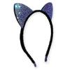 FROG SAC Cat Ears Headband for Girls - Dual Sided Rhinestone Cats Ear Headbands for Kids, Sparkly Glitter Black Kitty Head Bands, Hair Accessories for Children, Halloween Hair Band (Black) view 1