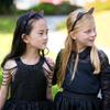 FROG SAC Cat Ears Headband for Girls - Dual Sided Rhinestone Cats Ear Headbands for Kids, Sparkly Glitter Black Kitty Head Bands, Hair Accessories for Children, Halloween Hair Band (Black) view 3
