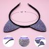 FROG SAC Cat Ears Headband for Girls - Dual Sided Rhinestone Cats Ear Headbands for Kids, Sparkly Glitter Black Kitty Head Bands, Hair Accessories for Children, Halloween Hair Band (Black) view 4