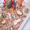 Dinosaur Sensory Bin Kit for Kids  Taste-Safe Pinto Beans, Fossil Skeletons, Trees, Volcano & Durable Wooden Tools  Includes Storage Bin view 4