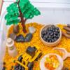 Construction Sensory Bin Kit for Kids  Taste-Safe Rice, Realistic Rocks & Logs, Durable Wooden Tools & Vehicles  Includes Storage Bin  Montessori-Inspired Sensory Play view 3