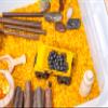 Construction Sensory Bin Kit for Kids  Taste-Safe Rice, Realistic Rocks & Logs, Durable Wooden Tools & Vehicles  Includes Storage Bin  Montessori-Inspired Sensory Play view 4