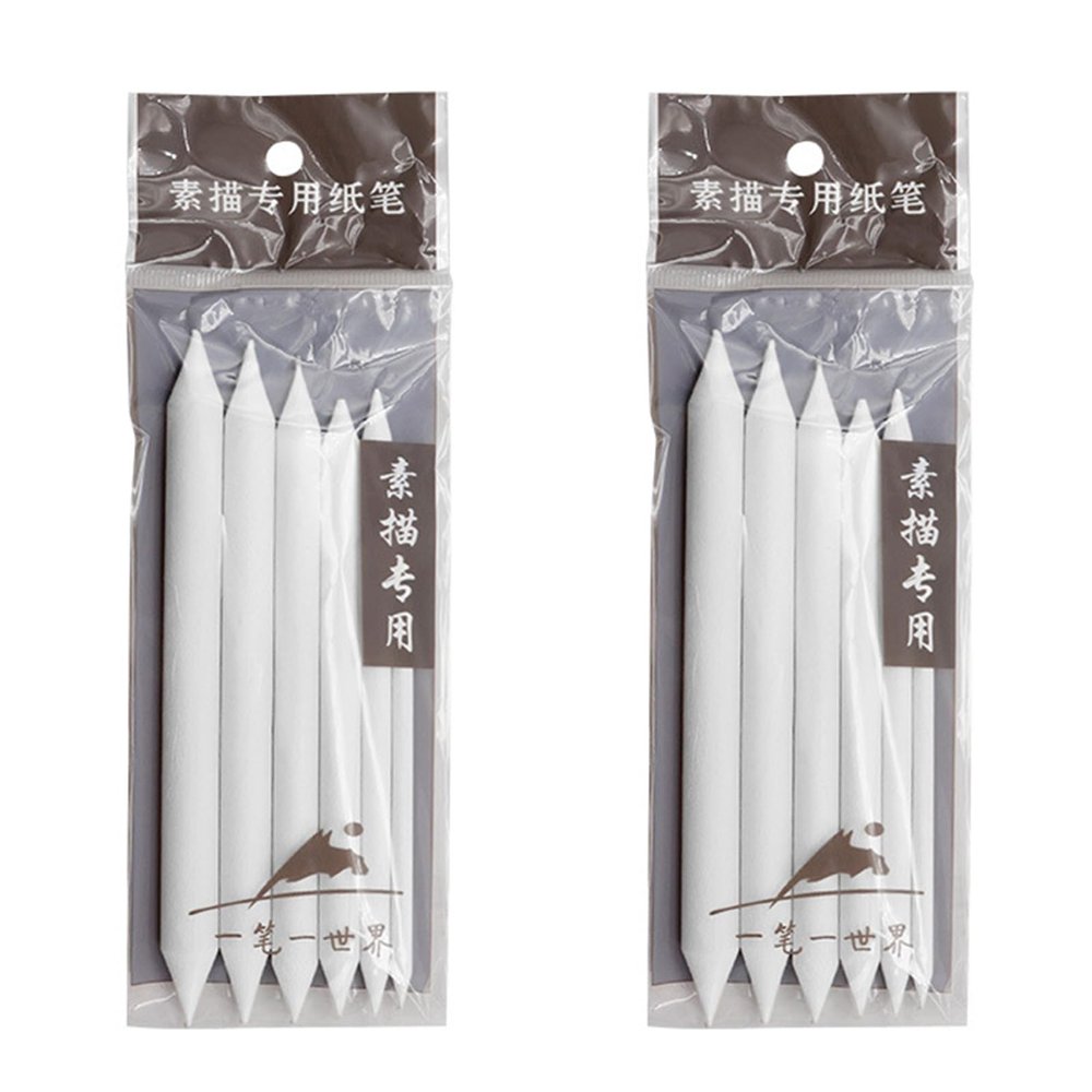 3/6PCS Blending Stumps and Tortillions for Charcoal Pencil Or Crayon Drawing Sandpaper Pencil Sharpener for Sketching Artistic Sketching Eraser