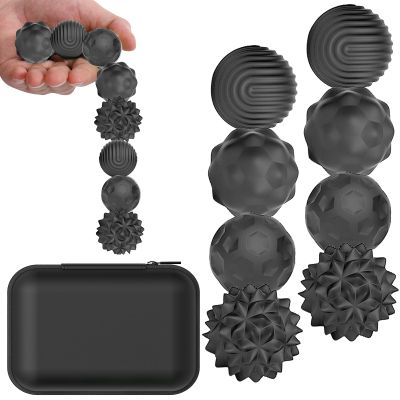 BUSOHA Silicone Fidget Balls - 8 Pack Fidget Toys Stress Balls for Adults Sensory Stone Travel Toys for Calming,Autism and ADHD,Gifts for Adults Teens