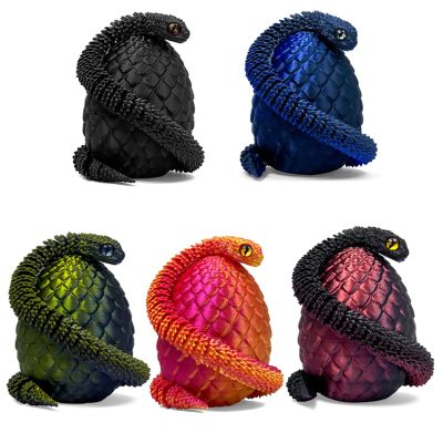 5PCS 3D Printed Snake Eggs 3D Printed Snake 3D Printed Snake Toys Set Easter Eggs Articulated Snake Easter Basket Stuffers Mystery Snake Egg Fidget Toy 3D Printed Animals (Multicolor11-5pcs)