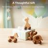 DadCarved Wooden Animal Push Car Set, 4PCS Solid Hardwood Toy Vehicles for Toddlers & Kids 3+ | Natural Wood Animal Cars (Puppy, Elephant, Pony, Giraffe) | No Paint, Hand-Sanded, Gift-Ready view 4