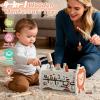 Fajiabao Wooden Montessori Toys for 1 Year Old Boy 4 in 1 Toddler Learning Toys with Number Maze, Pounding Bench, Xylophone, Fishing Game Baby Sensory Toys Birthday Gifts for 1+ Year Old Boys & Girls view 2