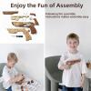 DadCarved 3D Wooden Puzzle Rubber Band Gun Kit with Wooden Targets  DIY Toy Gun Model Building Set for Kids 6+ | Safe Rubberband Shooter STEM Toy view 2