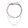 Baroque Imitation Pearl Handmade Bead Pearl Adjustable Necklace,white,150cm view 1