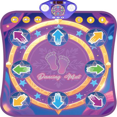 Dance Mats for Girls 4-8, Electronic Dance Mats with LED Light & Wireless Bluetooth, Kids Dance Mat, Girls Dance Mat, Dancing Mat, Music Dance Toy with 3 Game Modes, Develops Hand-Eye Coordination