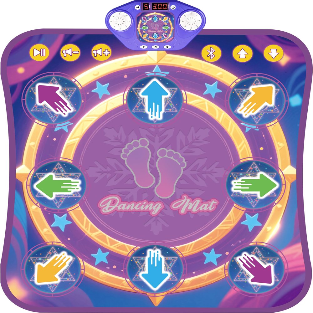 Dance Mats for Girls 4-8, Electronic Dance Mats with LED Light & Wireless Bluetooth, Kids Dance Mat, Girls Dance Mat, Dancing Mat, Music Dance Toy with 3 Game Modes, Develops Hand-Eye Coordination