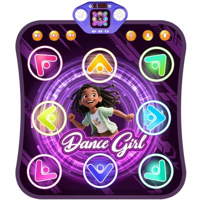 Dance Mat Toys for 3-12 Year Old Kids, Bluetooth Dance Pad with Light-Up 8 Keys,Interactive Dance Game with 4 Modes,Built-in Music&Non-Slip,Christmas Birthday Gift for Girls,Boys