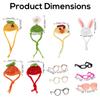 12pcs Desk Goose Accessories, 6 Mini Porch Goose Glasses and 6 Mini Knitted Hats for Statue Decor & 7in/17.78cm Office Desk Geese Accessories view 2