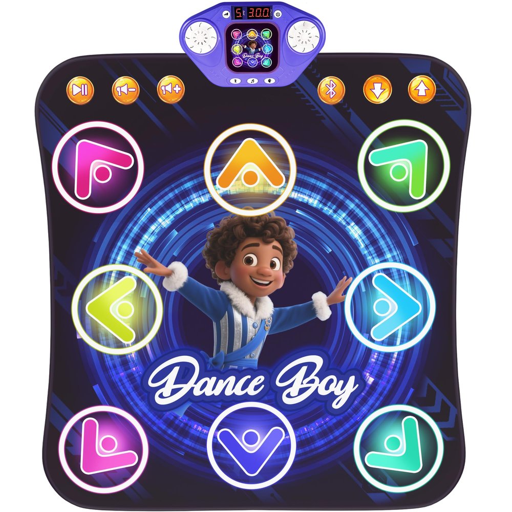 Dance Mat Toys for 3-12 Year Old Kids,Bluetooth Dance Pad with Light-Up 8 Keys,Interactive Dance Game with 4 Modes,Non-Slip & Built-in Music,Christmas Birthday Gift for Boys,Girls