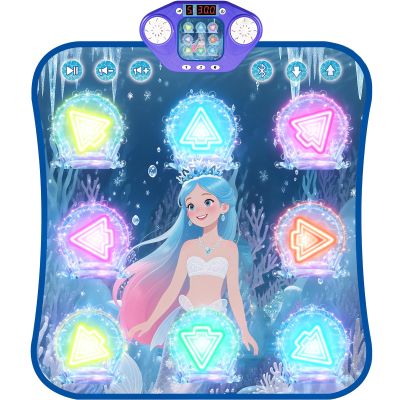 Dance Mats for Girls 4-8, Electronic Dance Mats with LED Light & Wireless Bluetooth, Kids Dance Mat, Girls Dance Mat, Dancing Mat, Music Dance Toy with 3 Game Modes, Develops Hand-Eye Coordination