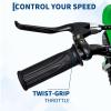 24V Kids Electric Dirt Bike - 350w Kids Motorcycle, 13.67 Mph Max Speed Electric Bike for Kid, Rear Wheel Suspension, 12 Miles Range, Twist Grip Throttle, Rubber Tire, Green view 3