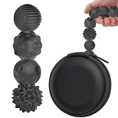 BUSOHA Silicone Fidget Balls - 4 Pack Fidget Toys Stress Balls for Adults Sensory Stone Travel Toys for Calming,Autism and ADHD,Gifts for Teens