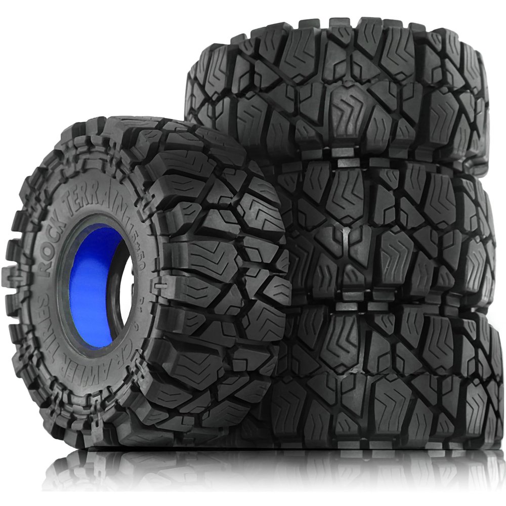4PCS 1.9" Silicone Inner Crawler Tires Mud Slingers OD 4.72'' for 1/10 RC Crawler Axial SCX10 Traxxas TRX4 Tamiya CC01 D90(Blue)