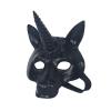 Half Face Unicorn Mask,Realistic Unicorn Head Mask,Spoof Animal Costume for Halloween Christmas Role-Play Party (Black) view 2