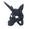 Half Face Unicorn Mask,Realistic Unicorn Head Mask,Spoof Animal Costume for Halloween Christmas Role-Play Party (Black) view 4