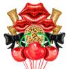 10Pcs Red and Cheetah Party Decorations/Betty Party Bo*op/Red Lips Leopard Black Bows Lightning Cherry/Bachelorette Party,Jersey Shore Party, Hollywood Theme, Girls Night Out, Valentines Day view 1