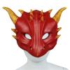 Half Face Dragon Mask,Realistic Dragon Head Mask,Funny Animal Headgear for Halloween Christmas Role-Play Party (Red) view 1