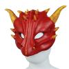 Half Face Dragon Mask,Realistic Dragon Head Mask,Funny Animal Headgear for Halloween Christmas Role-Play Party (Red) view 2