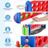 Giant 4 in a Row Game,Adjustable Height Board Jumbo 4-in-a-Row Game with Quick-Release Slider,Mini Basketball,Golf & Ring Toss Set for Family Party, Outdoor & Indoor view 4