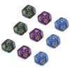 12 Sided Dice Set Durable Strong Plastic Polyhedral Dice for Board Games Teaching Classroom Activities 9 Pieces Blue Purple Green view 2