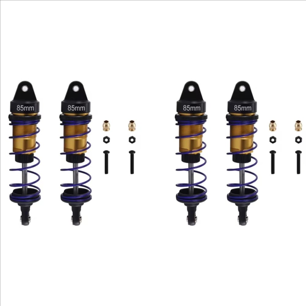 1/10 RC for Buggy Truck Short Course for Rally Car Monster Truck Upgrade Parts 2Set Oil Adjustable 85Mm Metal Shock Absorber Damper RC Car Absorber Damper