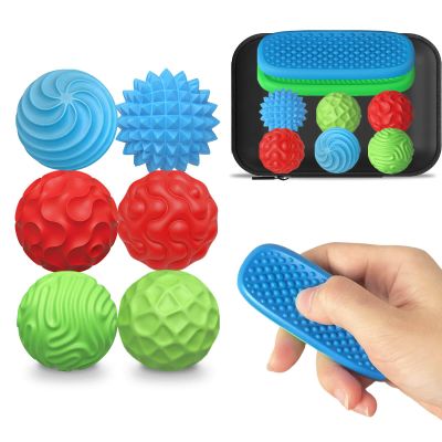 Fidget Toys Silicone Magnetic Balls & Sensory Stones, 8 PCS Stress Relief Sensory Toys for Autism ADHD Anxiety, Office Desk Toys, Stocking Stuffers for Adults Teens