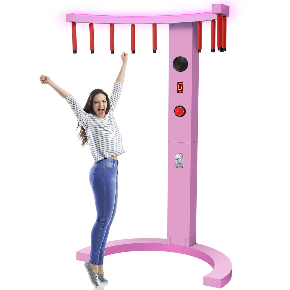 JJMNKMN Hand Eye Coordination Training Catching Stick Game Reflex Sticks, Catching Stick Arcade Game for Party, Business and Family Game Night (Pink)