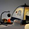 1:12 Miniature Doll Camping kit Includes Mini Fire Pit with Firewood and Tent, Diorama Prop, Model Collector's Kit Miniature Scene Layout Photography Props(Black) view 4